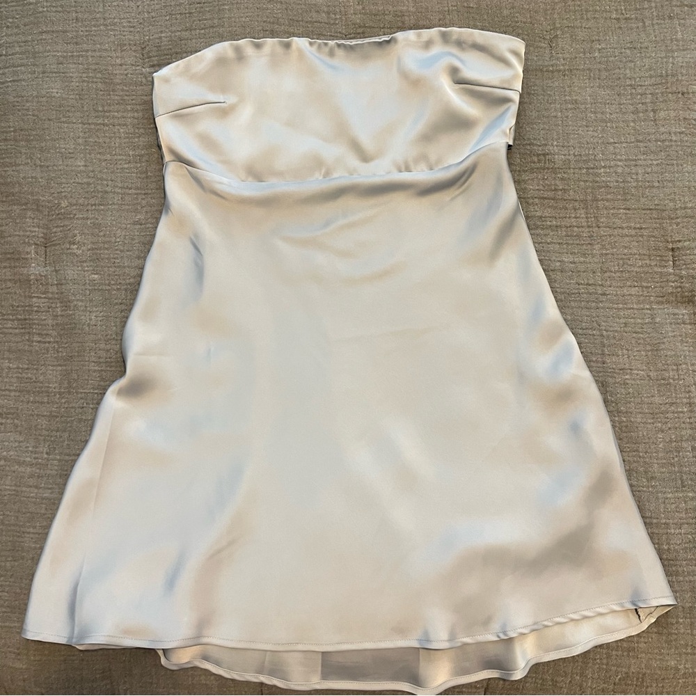 Strapless Satin Mini Dress